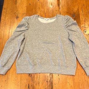 Rebecca Minkoff Janine Puff Sleeve Sweatshirt Size XL Gray